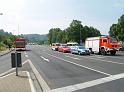 Schwerer Unfall mit Reisebus Lohmar Donrather Dreieck P321